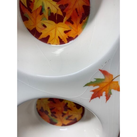 Ceramic Fall Leaves Muffin Pan Design 6-Cup By Certified International seasonal - Picture 11 of 11